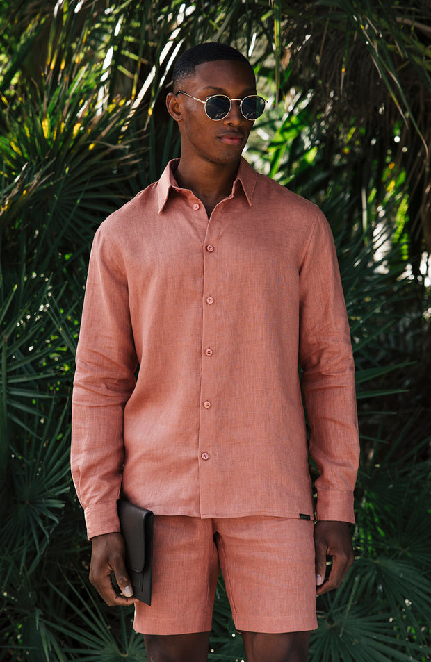 Nammos Pure Linen Tailored Shirt in Canyon