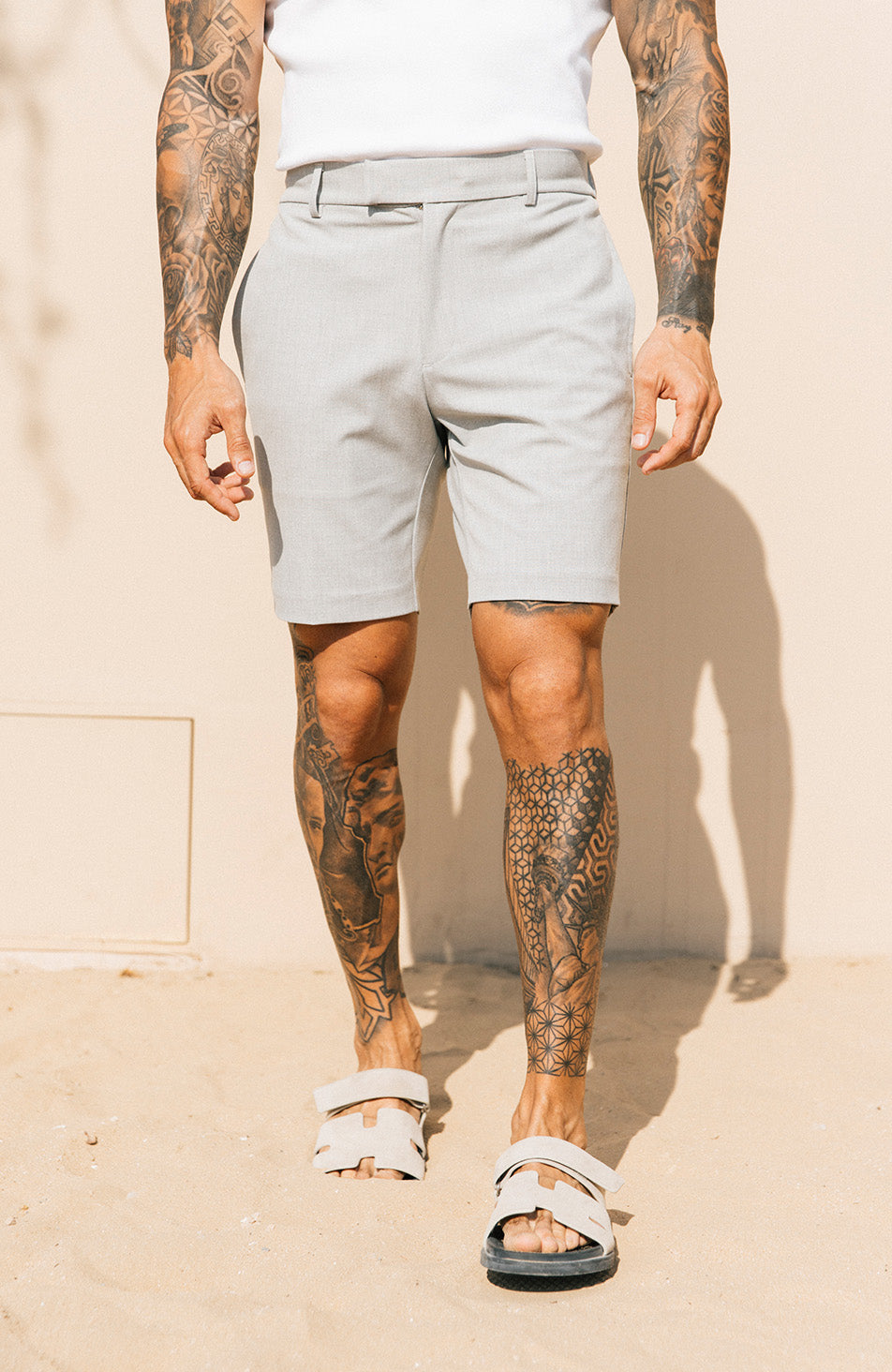 Aster Tailored Stretch Fit Short in Grey