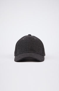 Melton Wool Cap in Dark Grey