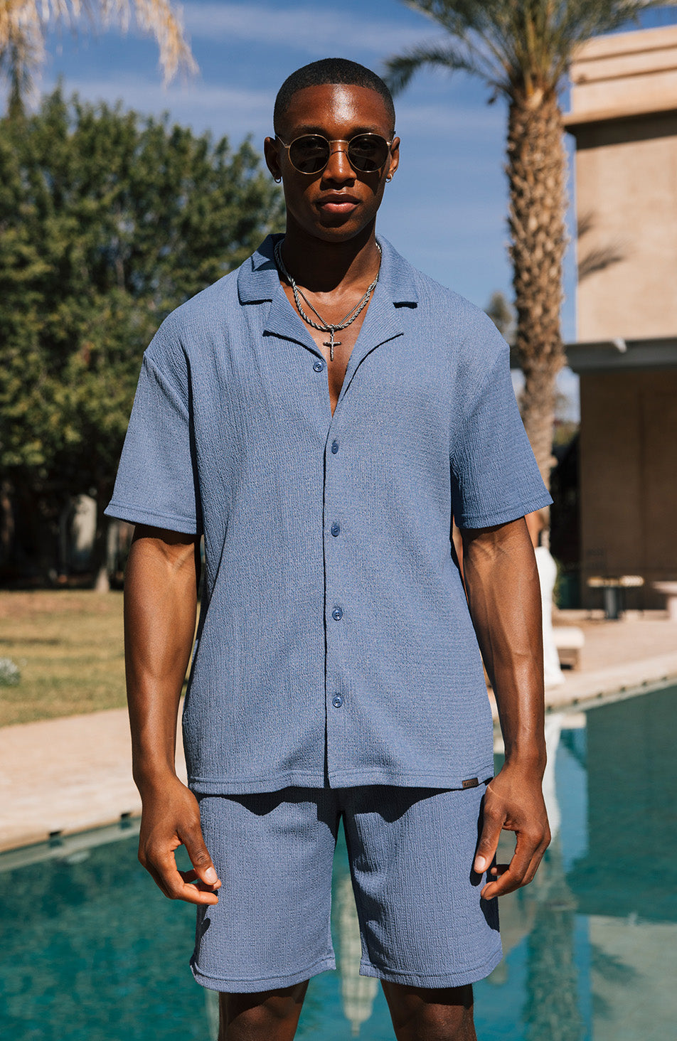 Eivissa Relaxed Fit Shirt in Storm Blue