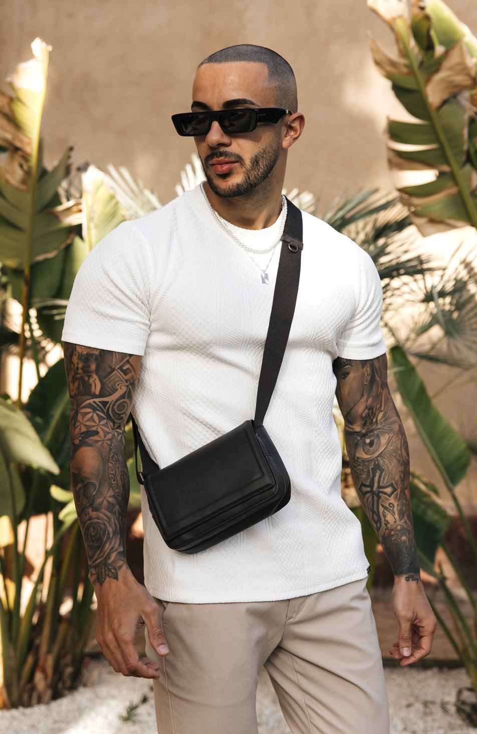 Cedro Slim Textured Tee in White