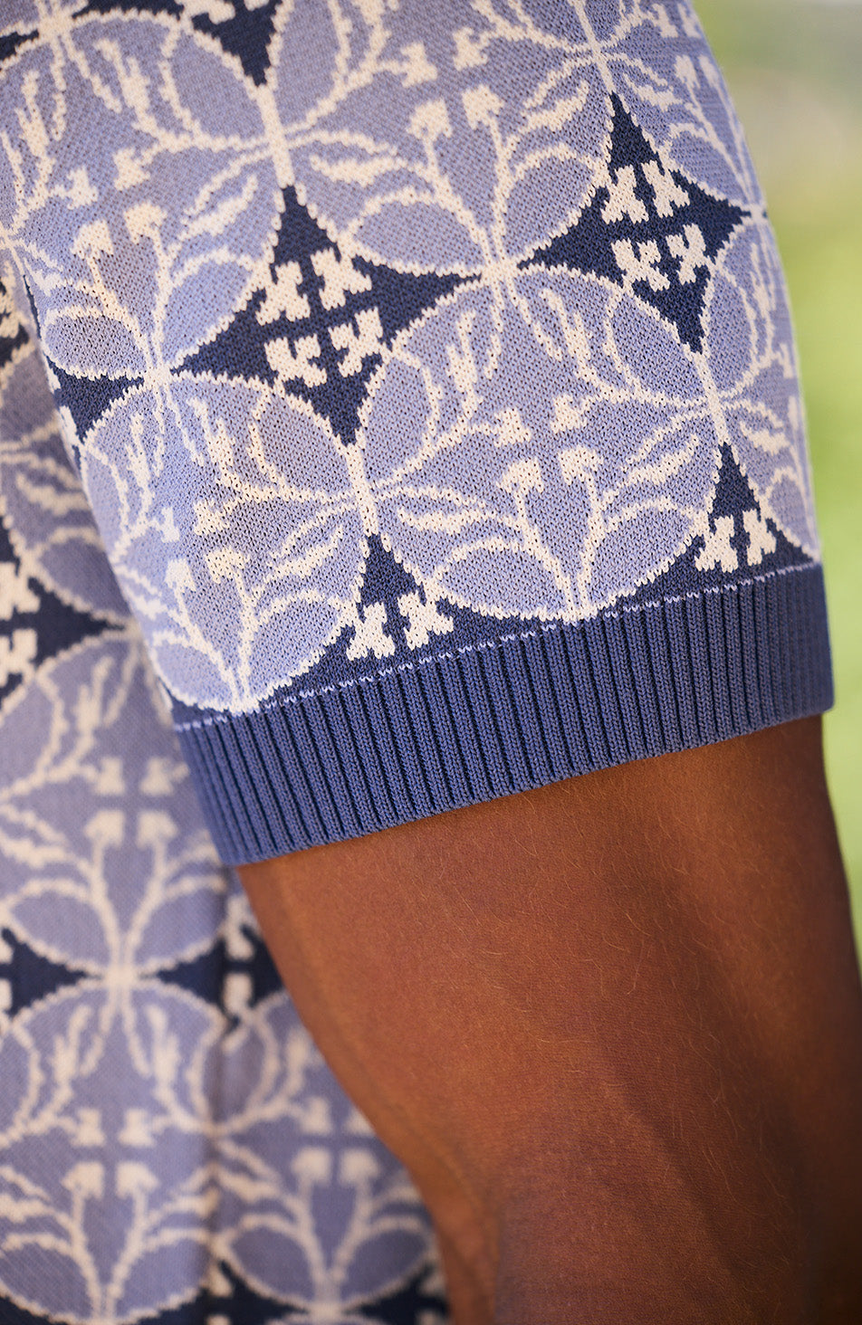 Cabo Slim Knit Shirt in Blue