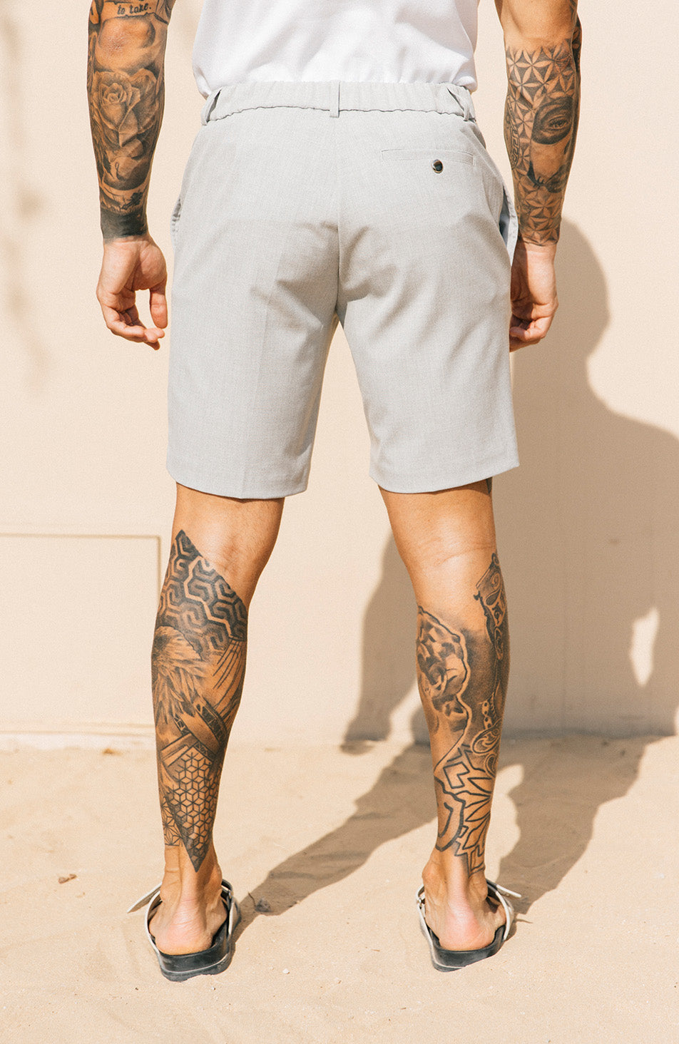 Aster Tailored Stretch Fit Short in Grey