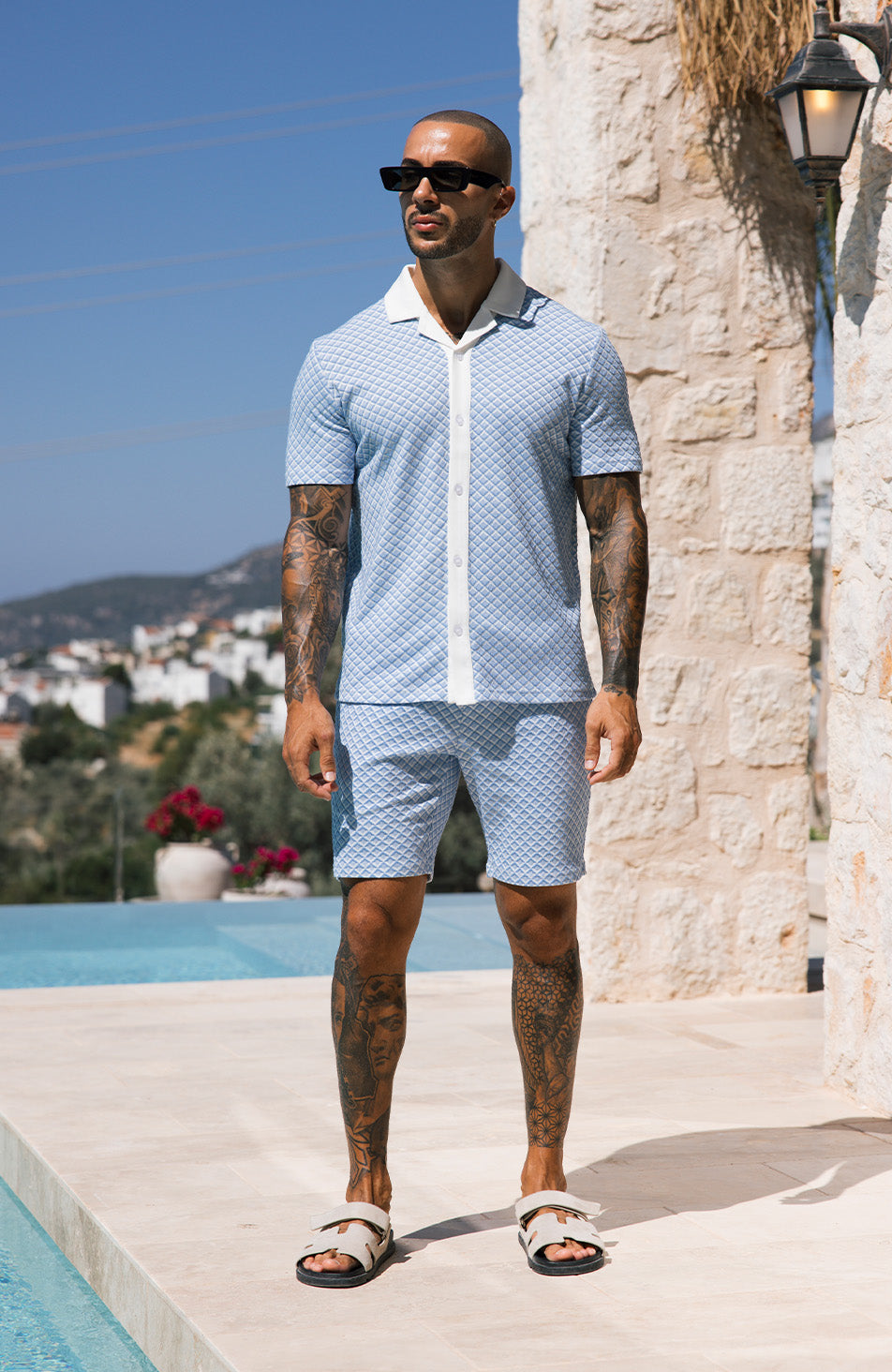 Salerno Slim Stretch Short in Blue