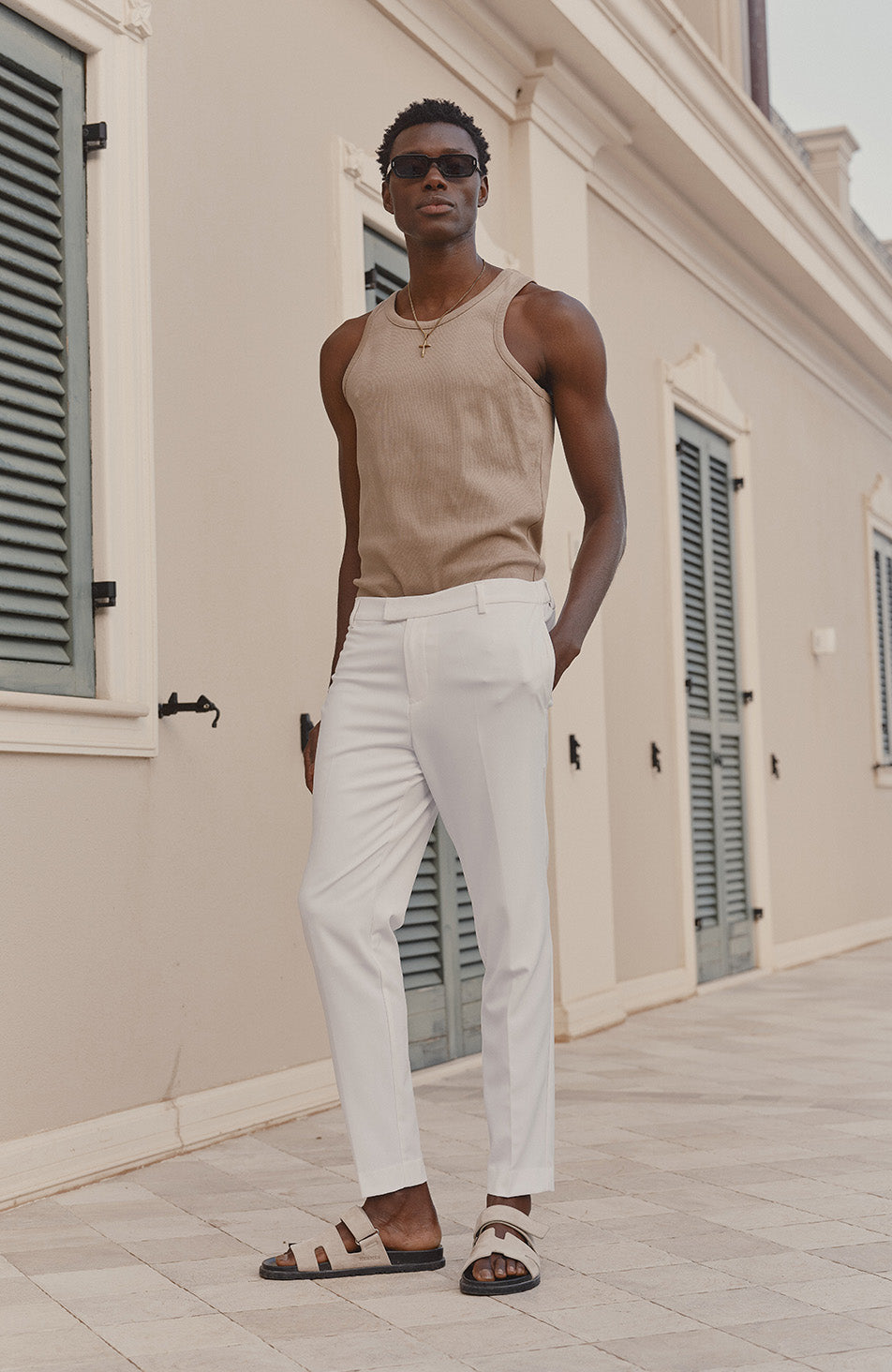 Aster Tailored Stretch Slim Leg Pants in White