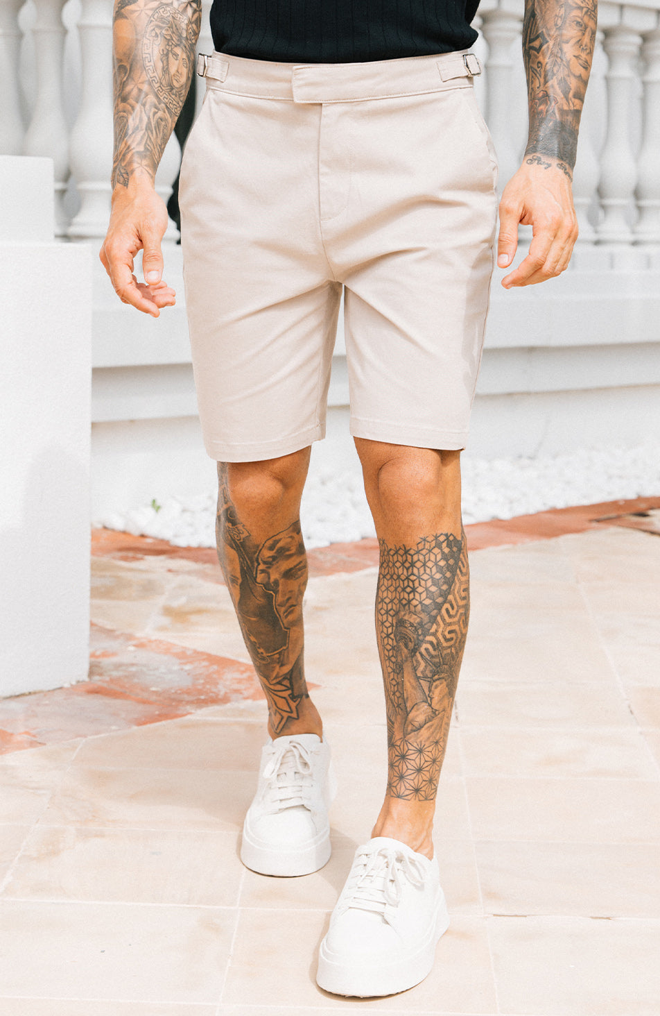 Beaufort Stretch Chino Shorts in Taupe
