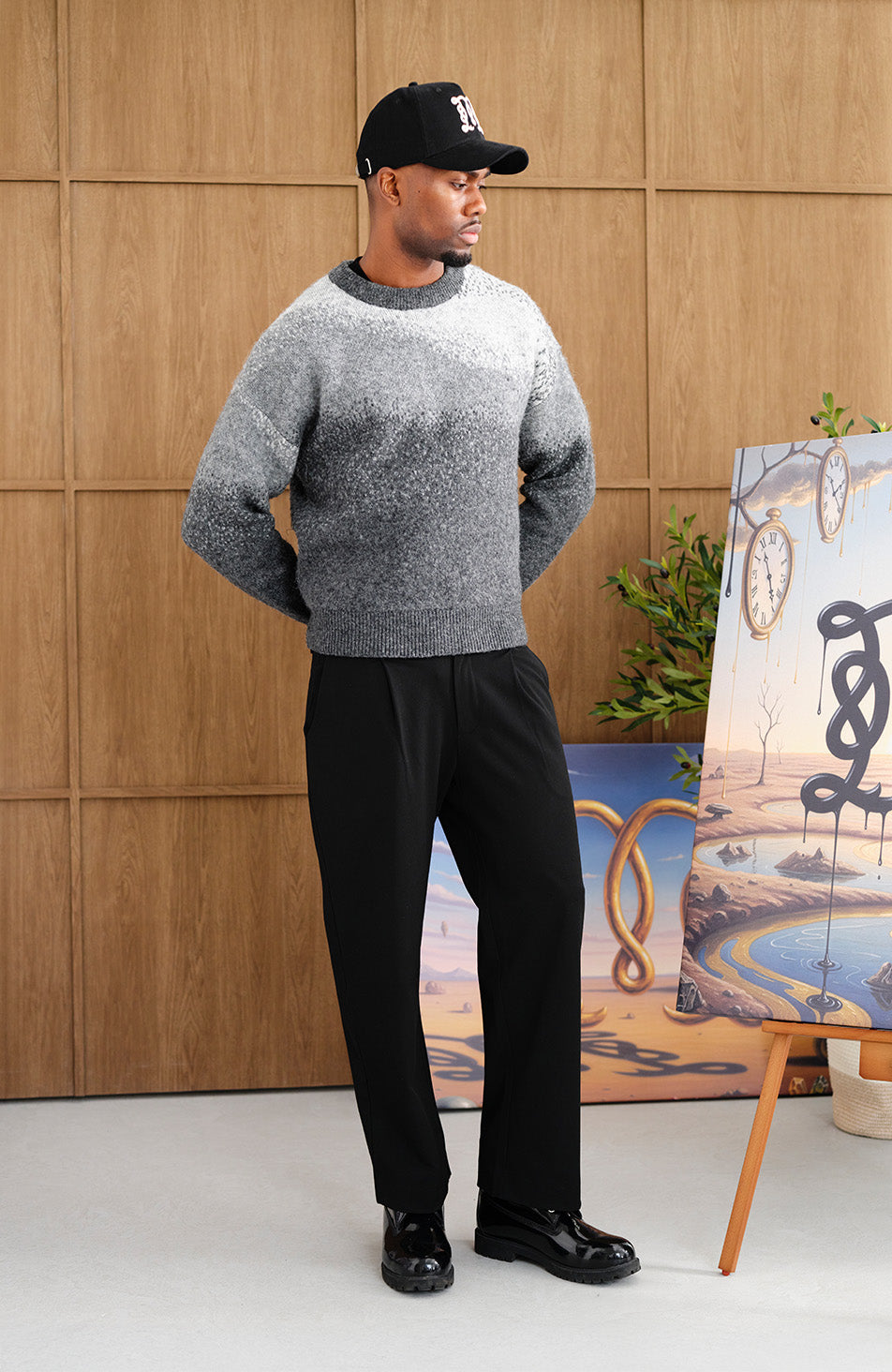 Salvador Ombre Knit Sweater in Grey