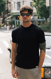 Model is 6'2 with size M chest, wearing a size M