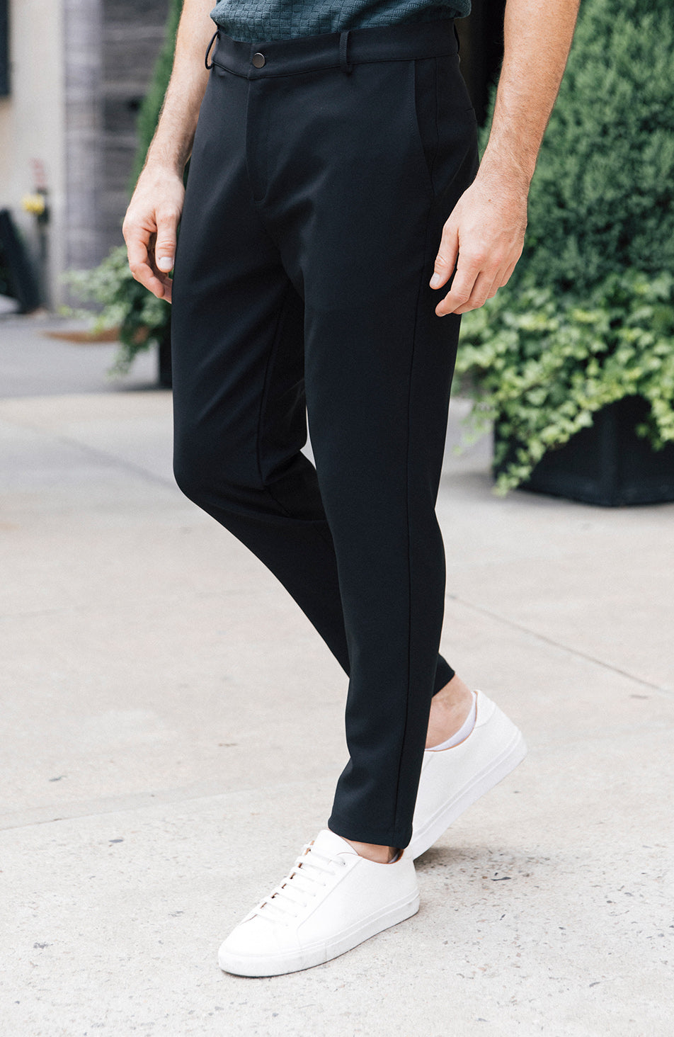 Tapered Skinny Fit Dress Slacks Dress Pants Poplin Mens Lightweight Pants For Hot Weather Signature Hybrid Trousers In Black MAUVAIS Tapered Skinny Fit Dress Slacks Dress Pants Poplin Mens Lightweight Pants For Hot Weather Signature Hybrid Trousers In Black MAUVAIS