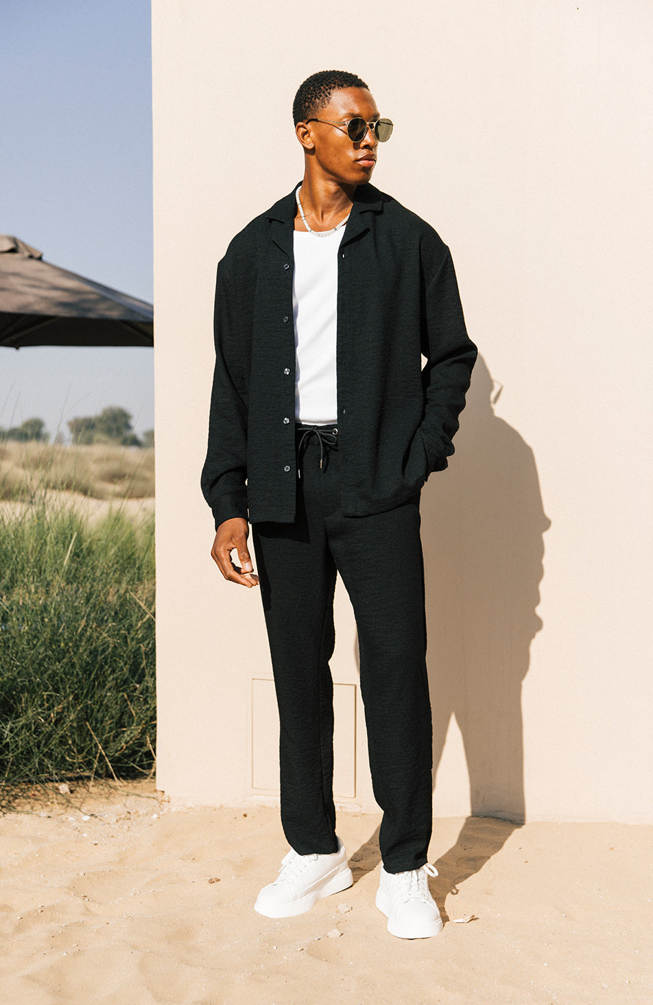 Fiorano Relaxed Fit Trousers in Black