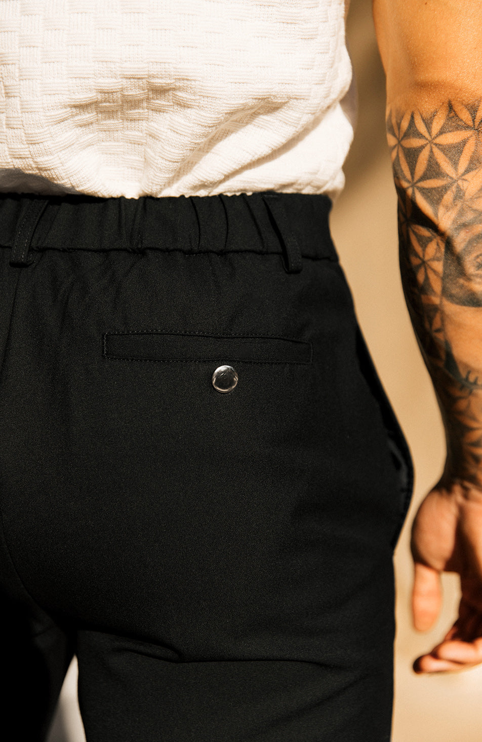 Aster Tailored Stretch Slim Leg Trousers in Black