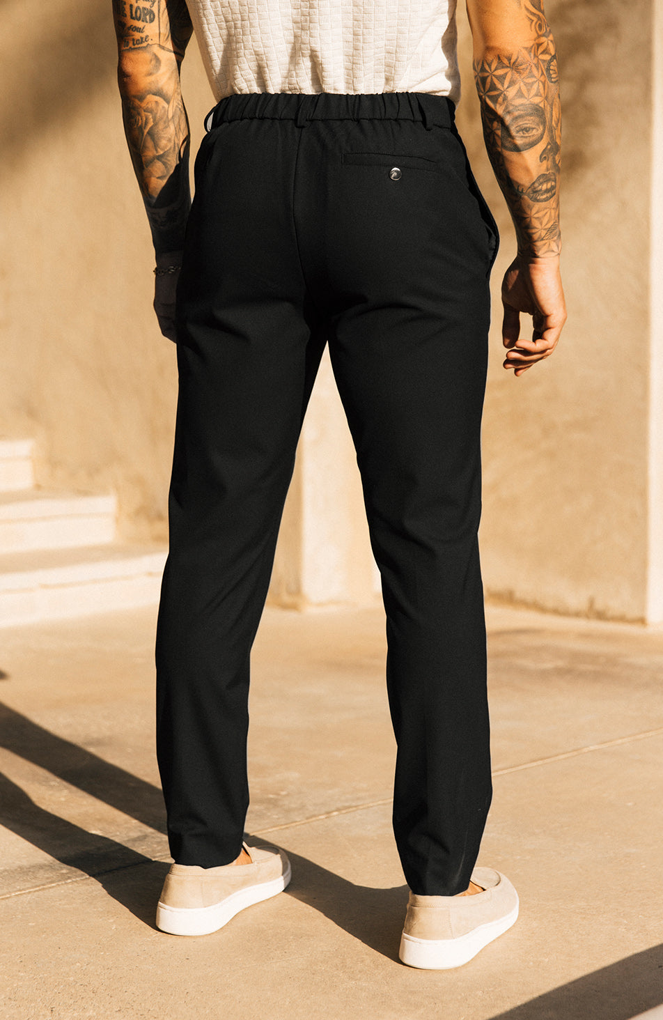Aster Tailored Stretch Slim Leg Trousers in Black