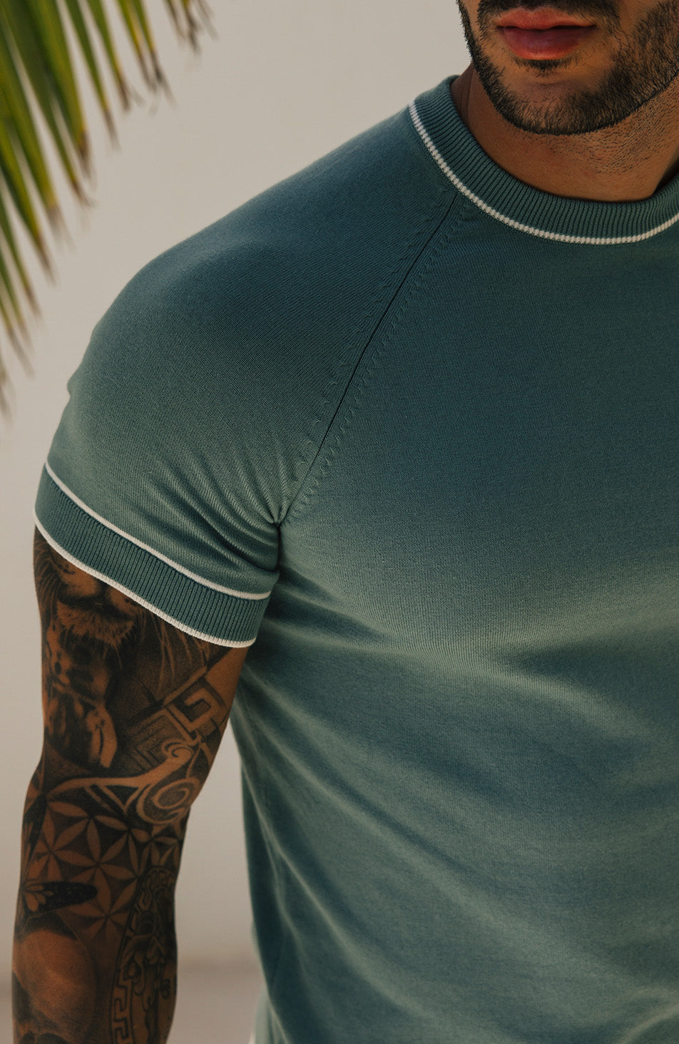 Franco Slim Knit Tee in Mint