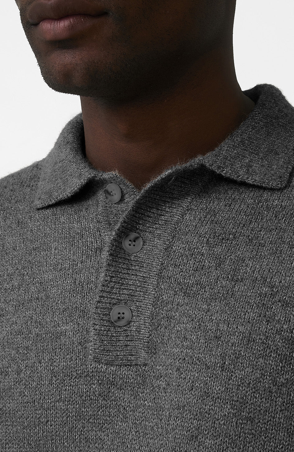 Montreux Knit Button Up Jumper in Grey