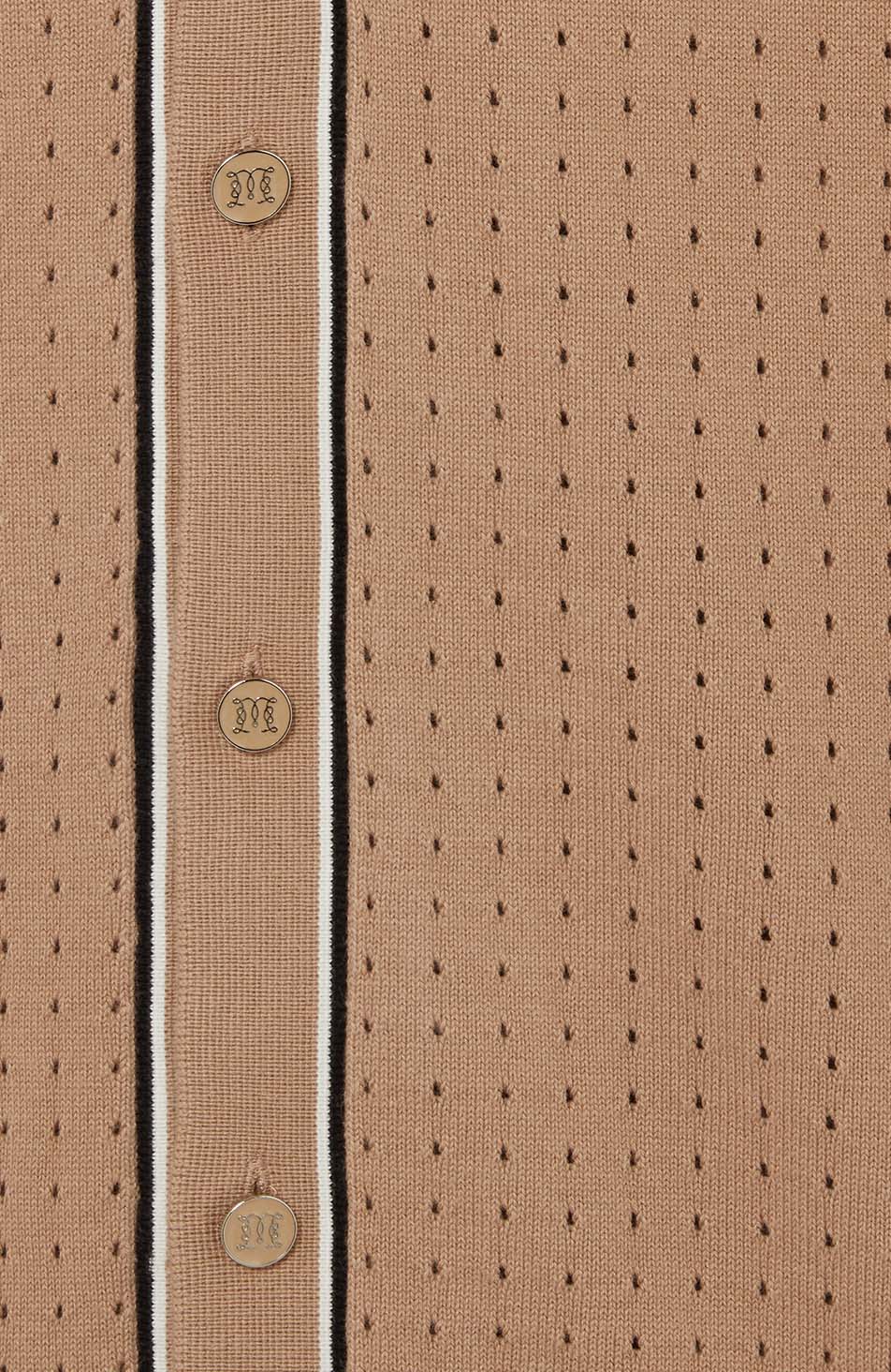 Marmont Pointelle Knitted Short Sleeve Shirt in Taupe