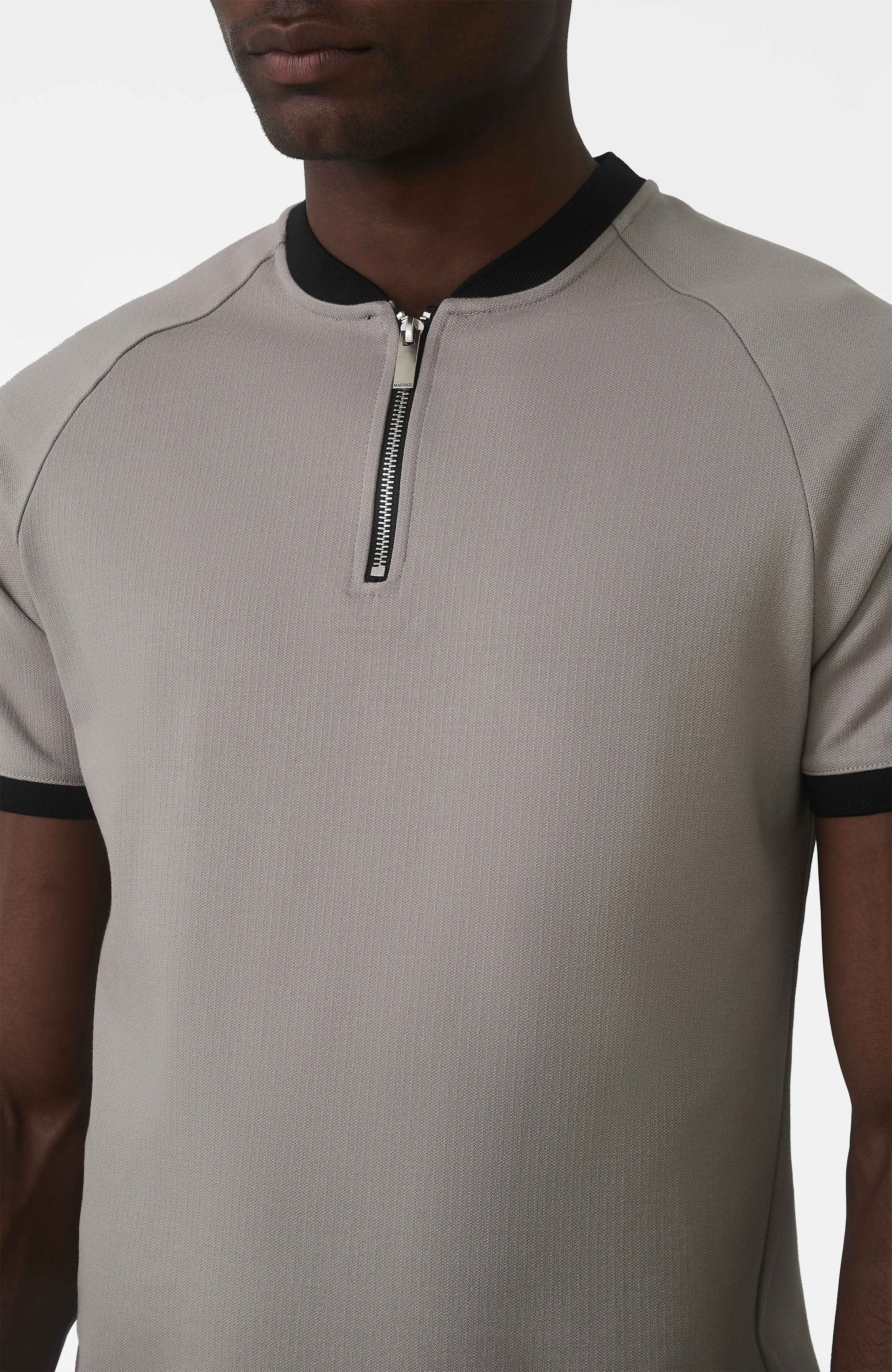 Signature Zip Tee in Monaco Beige