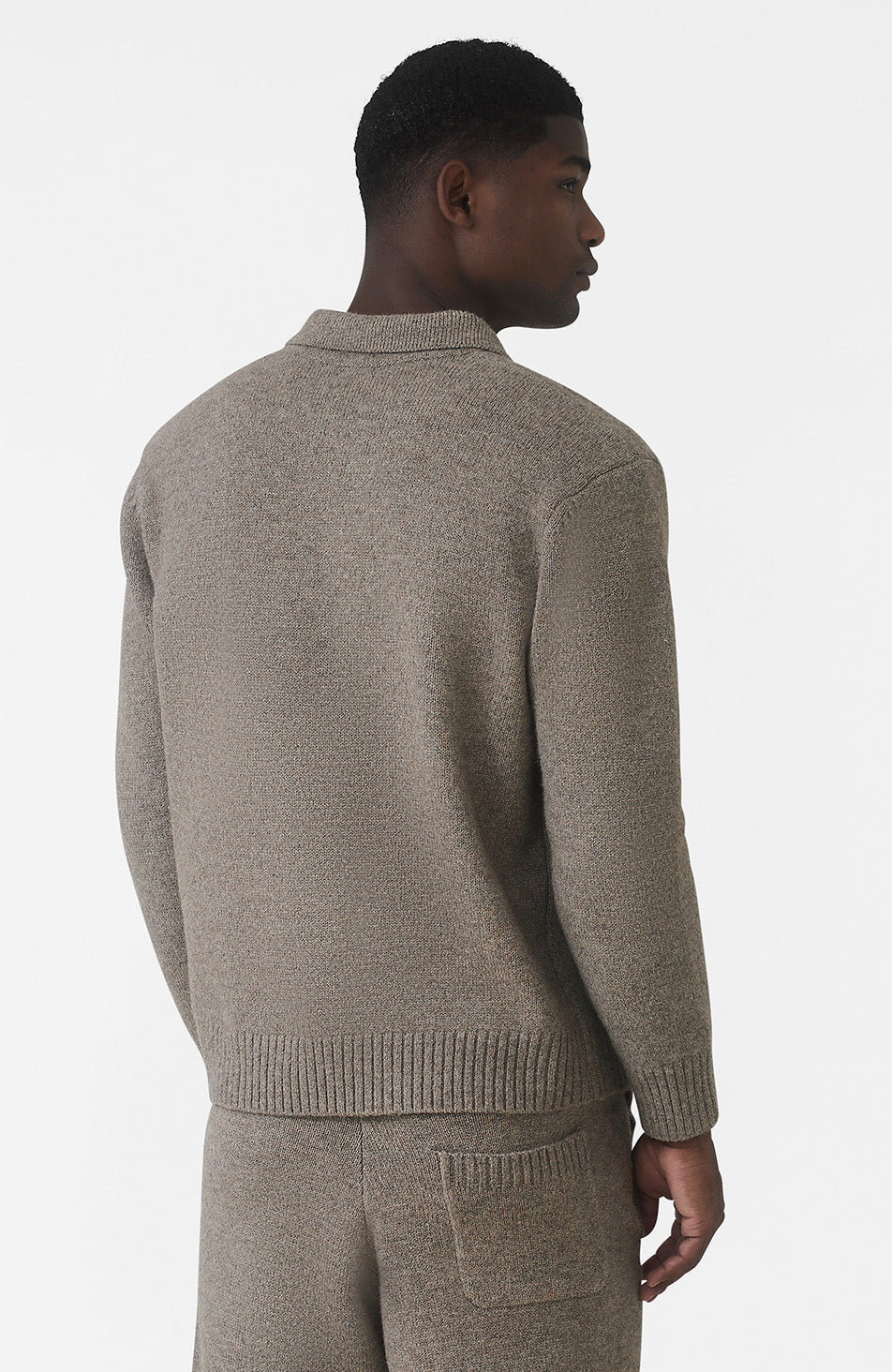 Montreux Knit Button Up Jumper in Beige