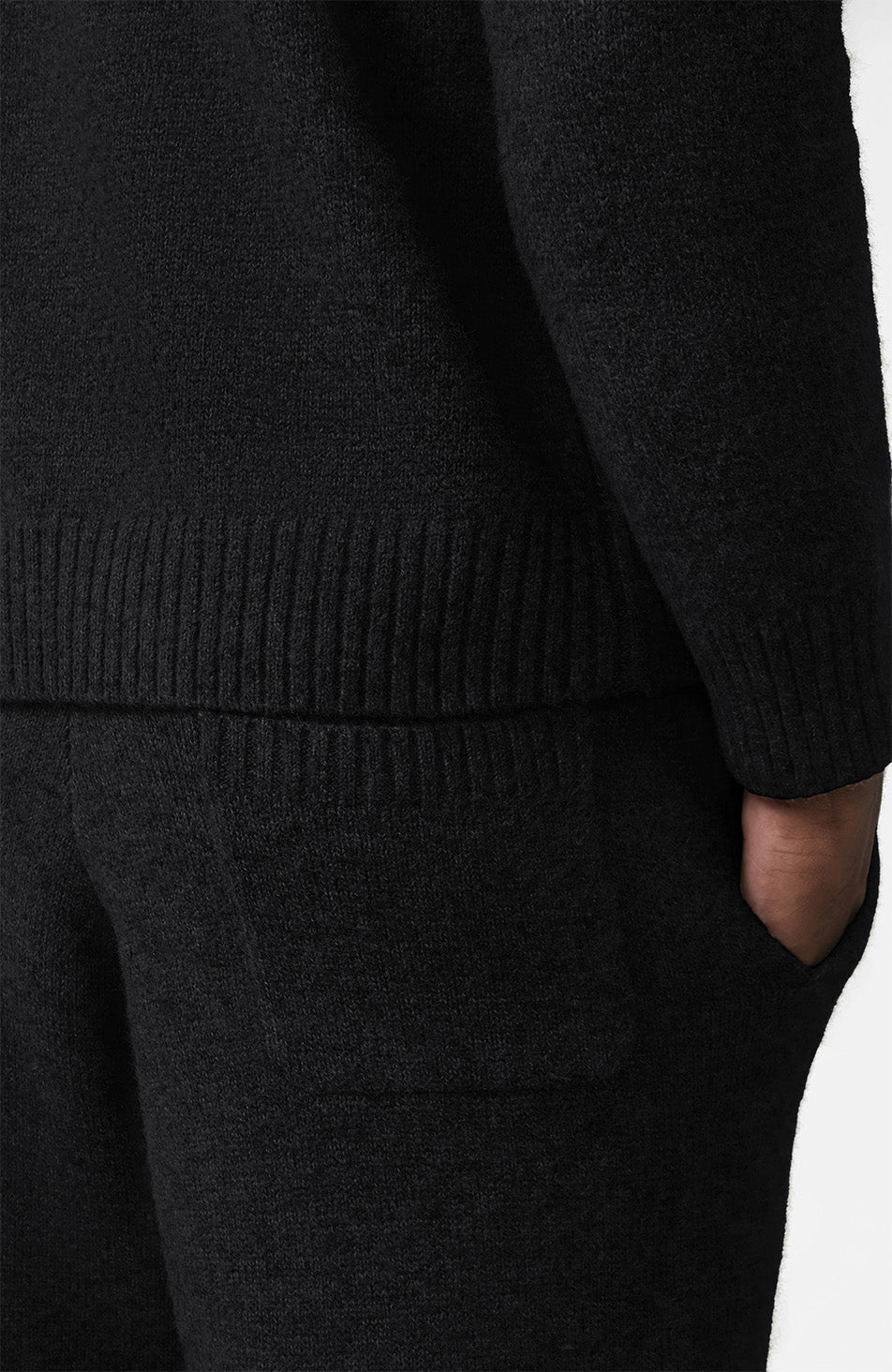 Montreux Knit Button Up Jumper in Black