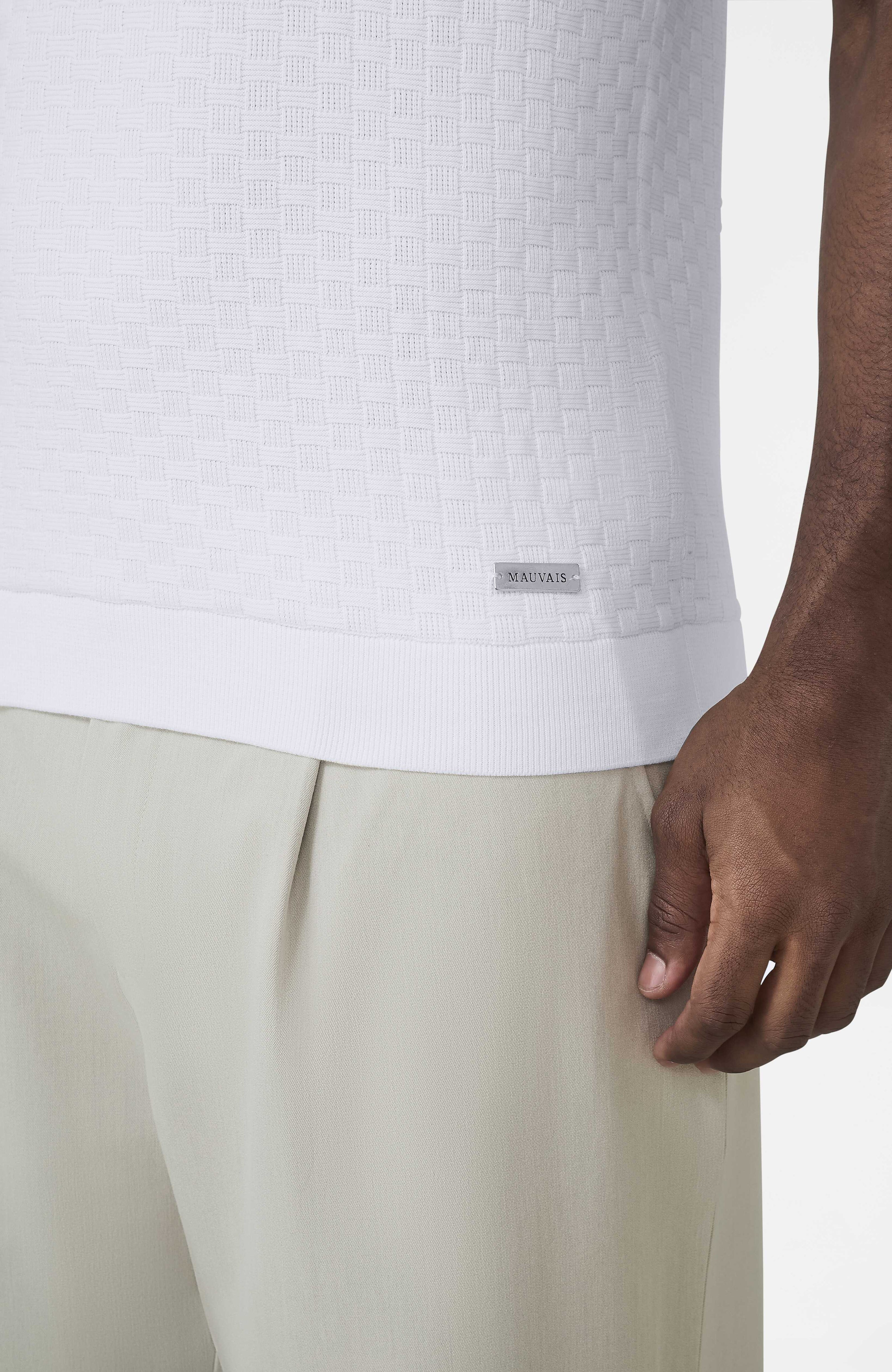 Nerano Slim Knit Polo in Cream