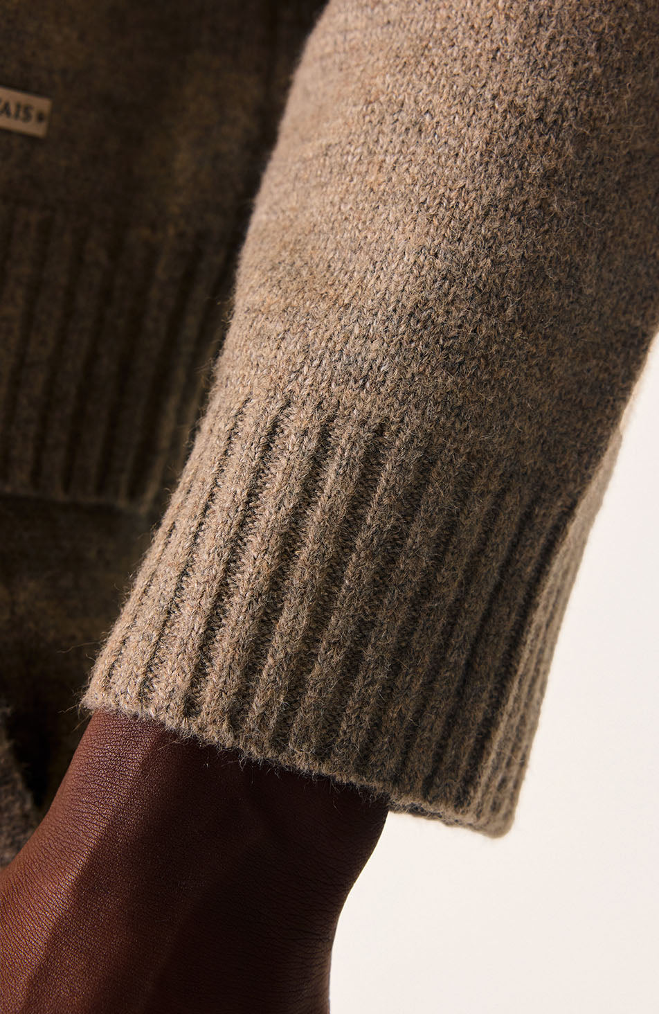 Monogram Montreux Knit Button Up Jumper in Taupe