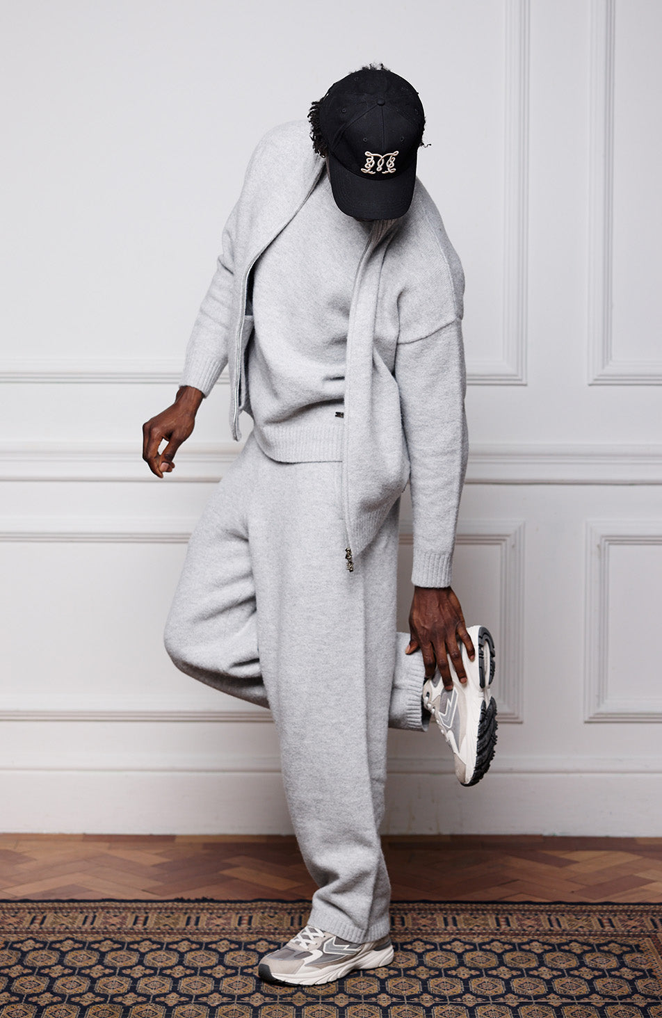 Monogram Montreux Knit Zip-Up Jacket in Grey