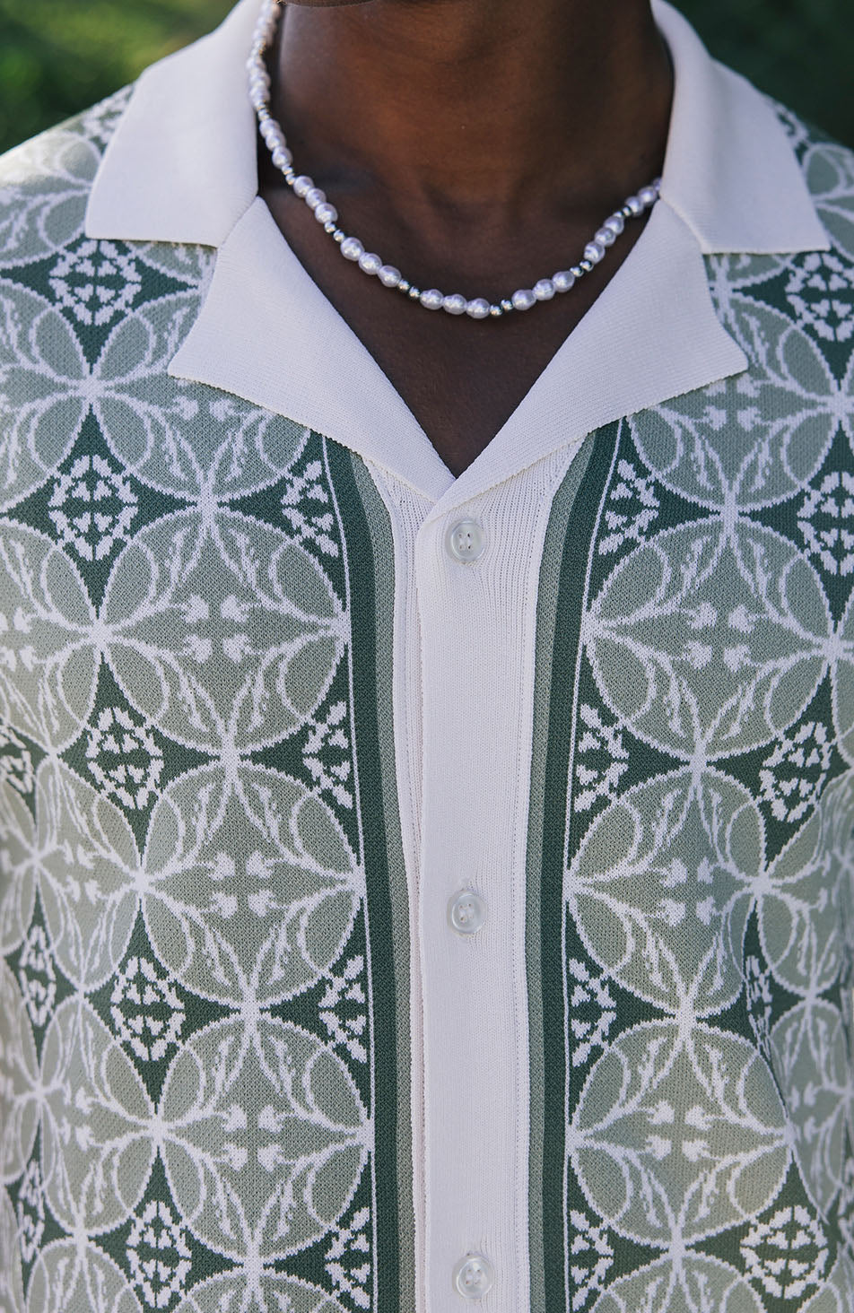 Cabo Slim Knit Shirt in Green