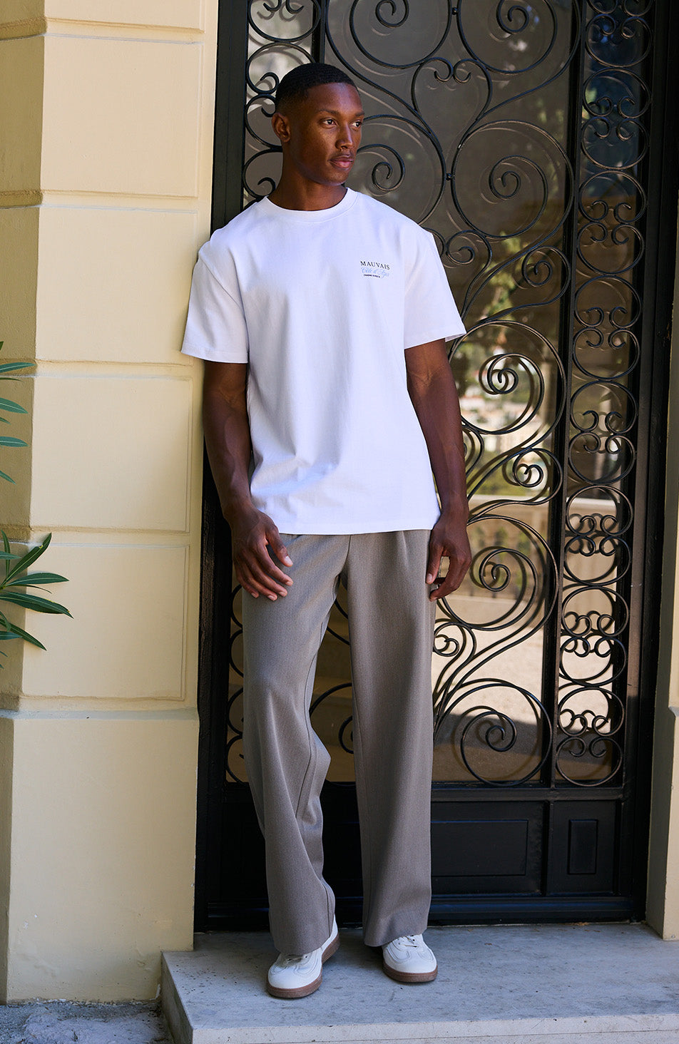 Como Relaxed Fit Pleated Tailored Trousers in Taupe