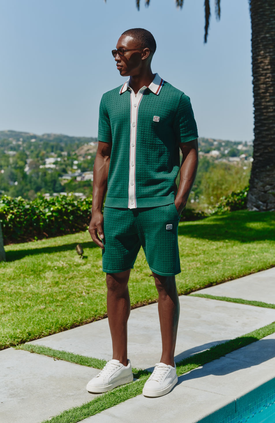 Marmont Pointelle Knitted Shorts Green