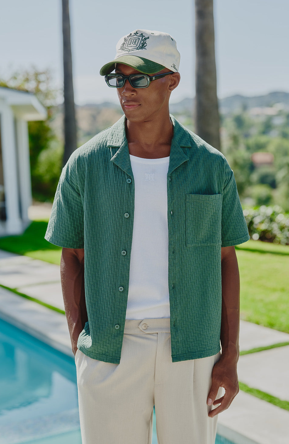 Vincent Boxy Short Sleeve Shirt in Green