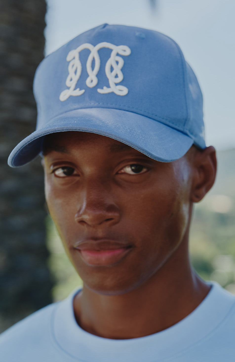 Monogram Trucker Cap in Blue