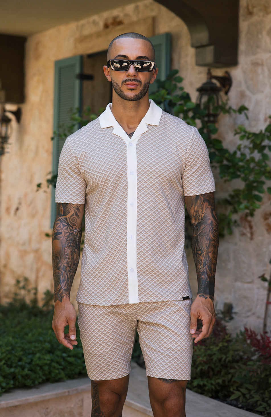 Salerno Slim Shirt in Beige