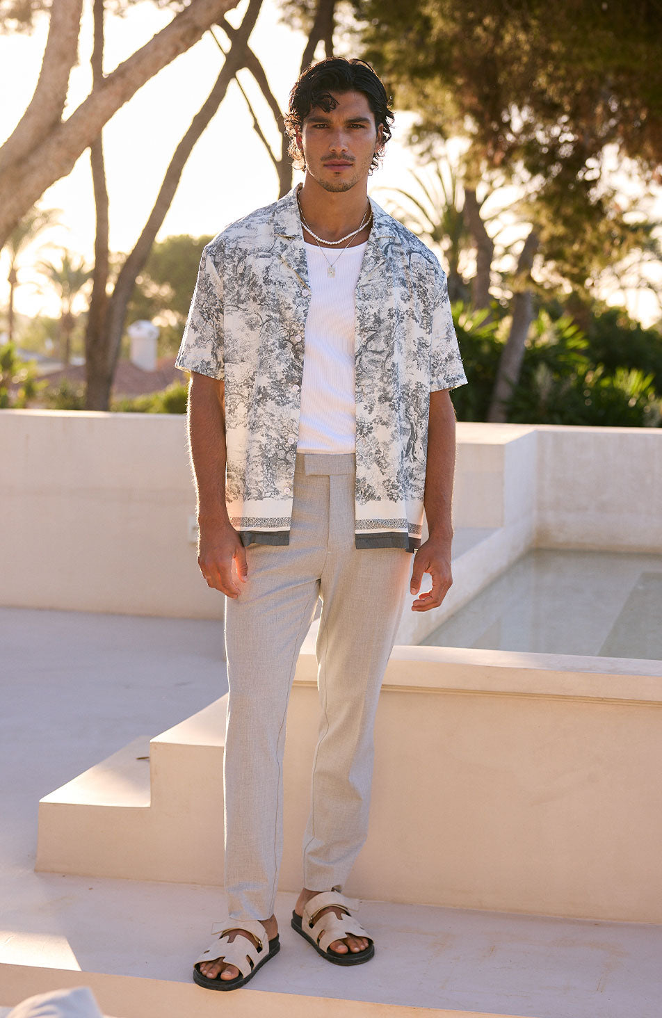 Tabo Toile de Jouy Print Shirt in Blue