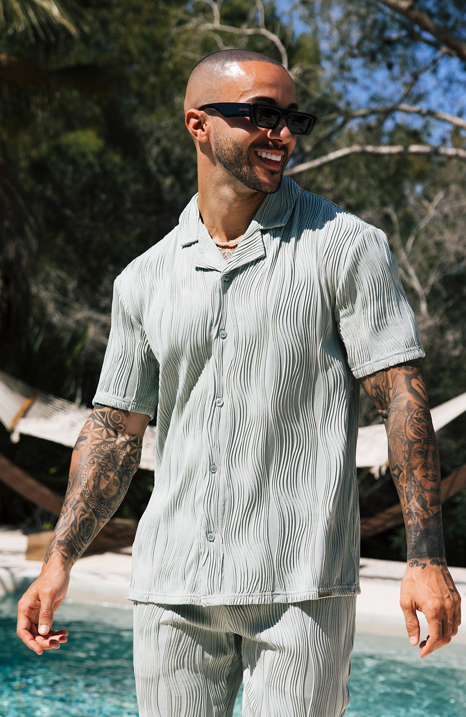 Relaxed Fit Wave Shirt in Sage