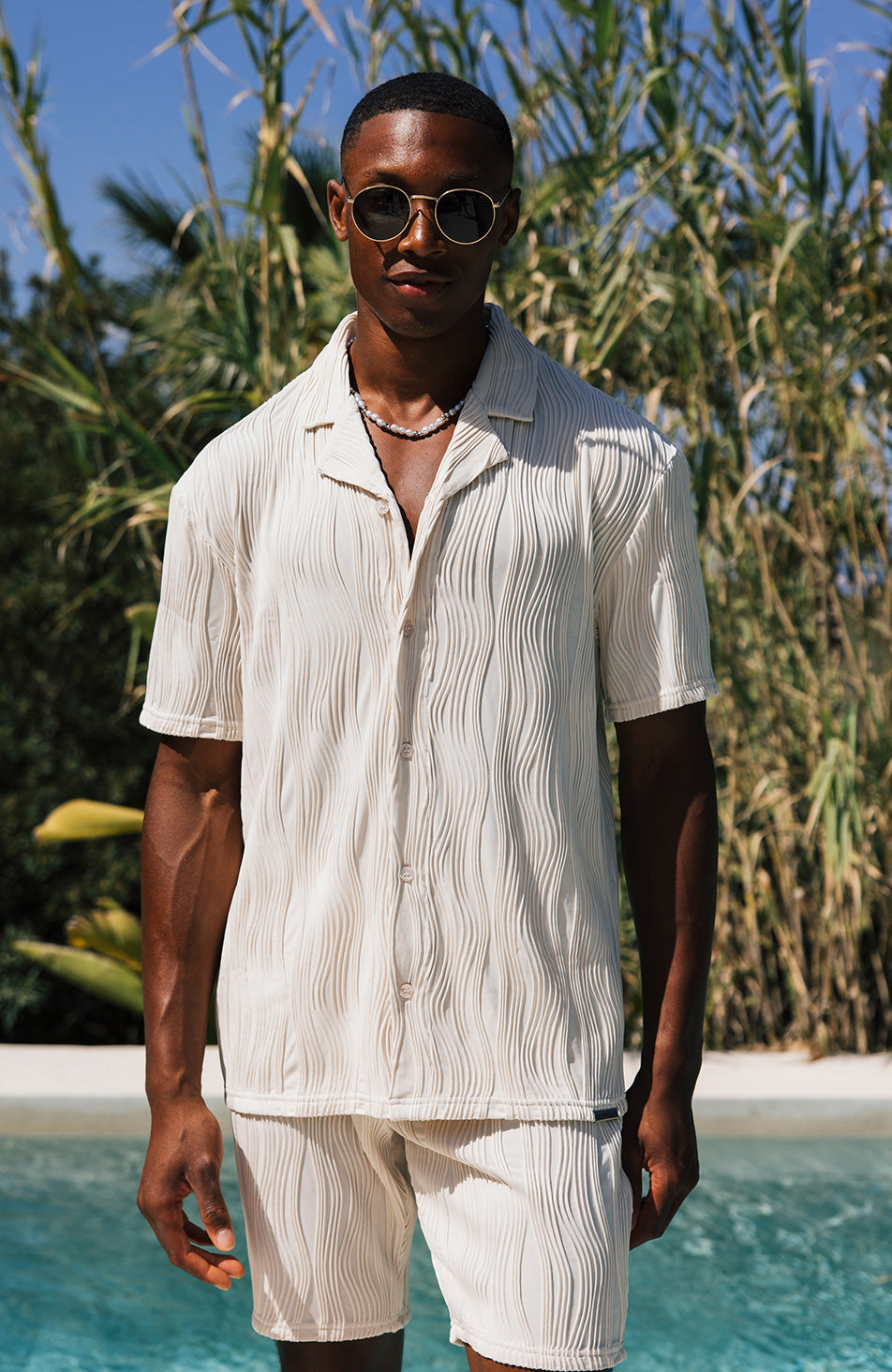Relaxed Fit Wave Shirt in Stone