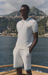 Riviera Knit Rib Short in White