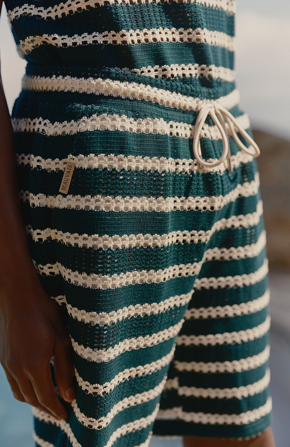 Romano Stripe Shorts in Green