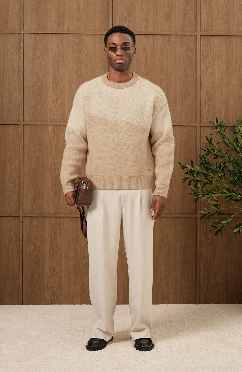 Salvador Ombre Knit Jumper in Beige