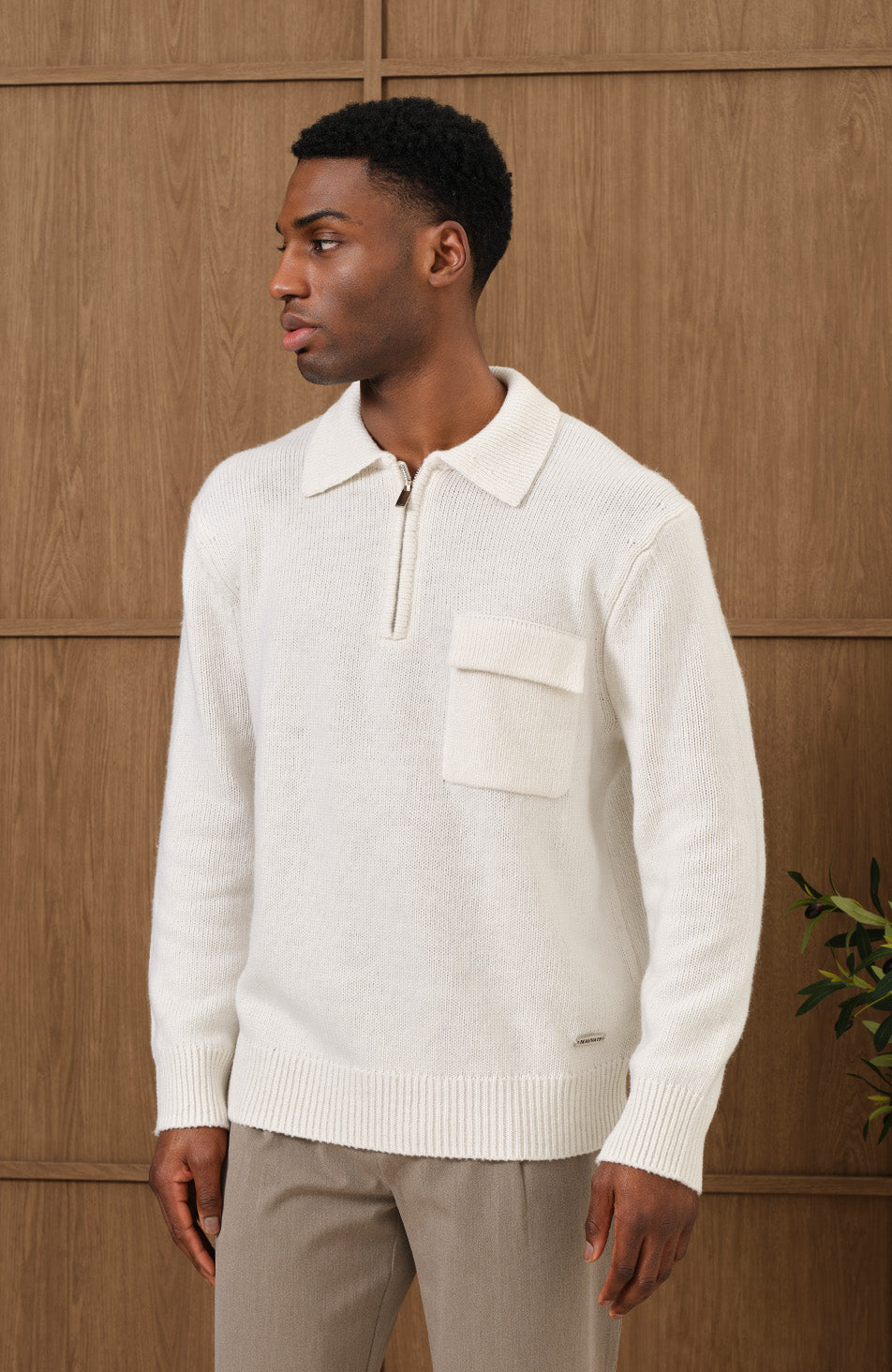 Harlem Knitted Jumper in Ecru