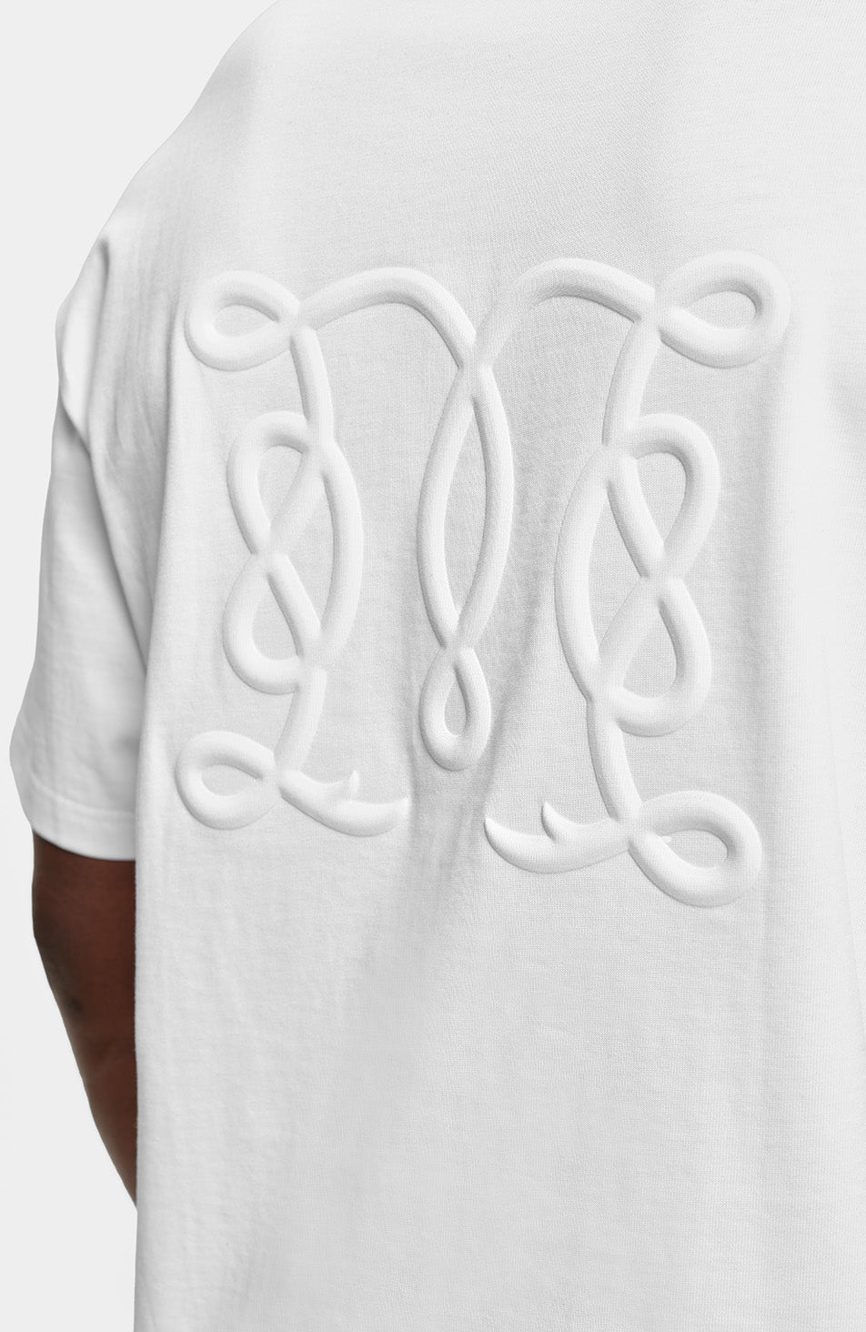 Embossed Monogram Back Logo T-shirt in White