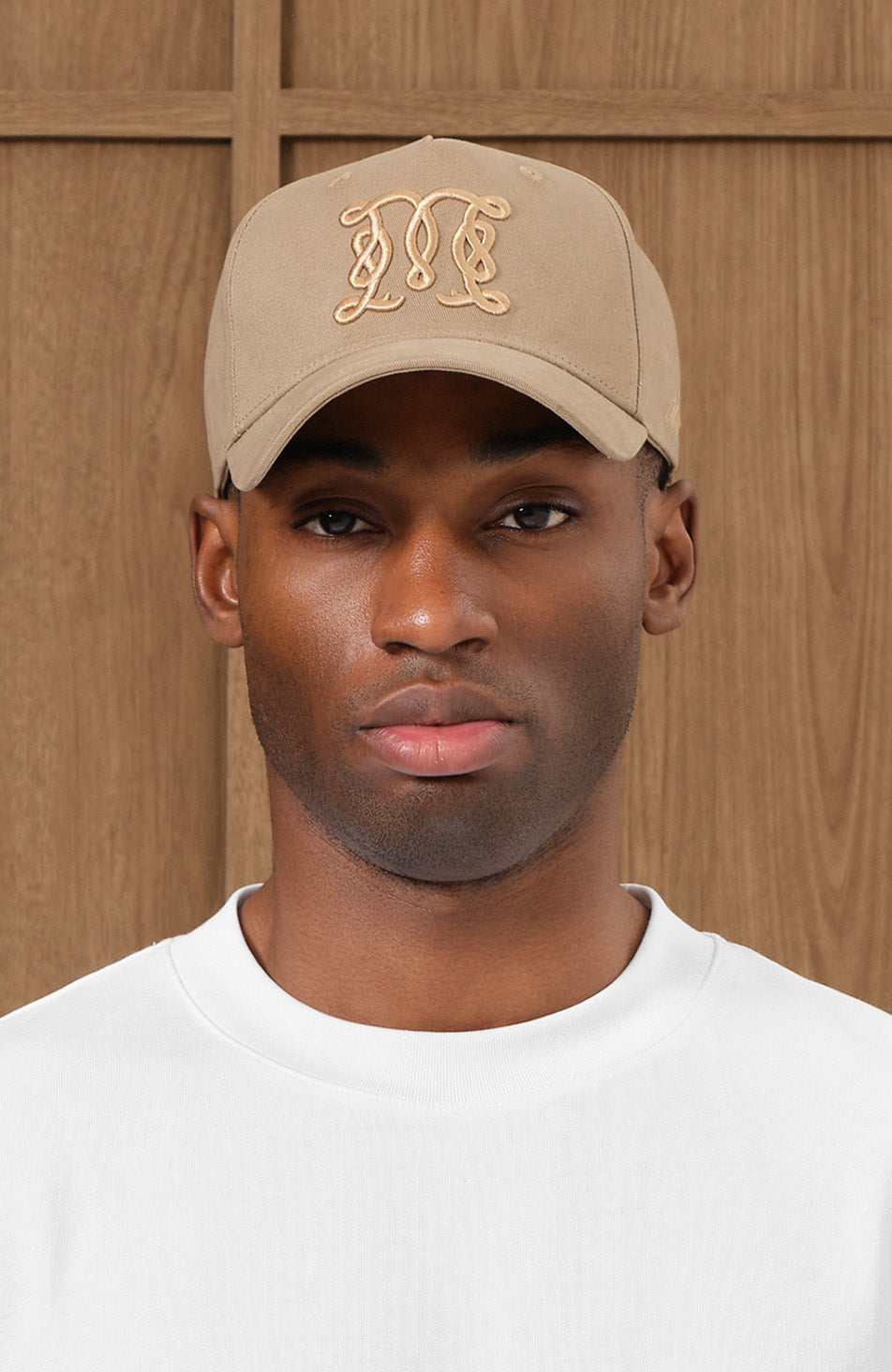 Monogram Trucker Cap in Beige