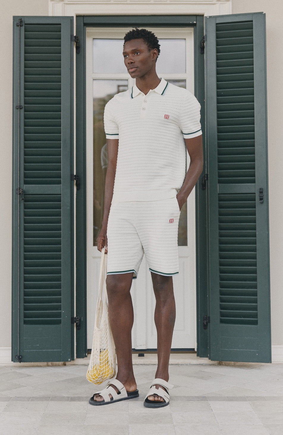 Riviera Knit Rib Short in White