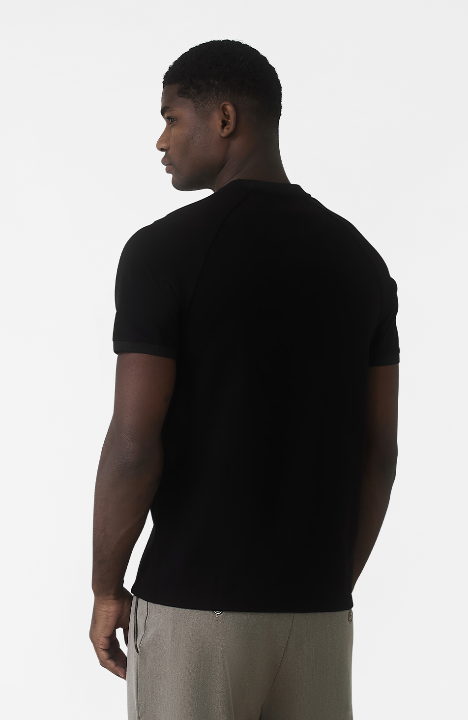 Signature Zip Tee in Black