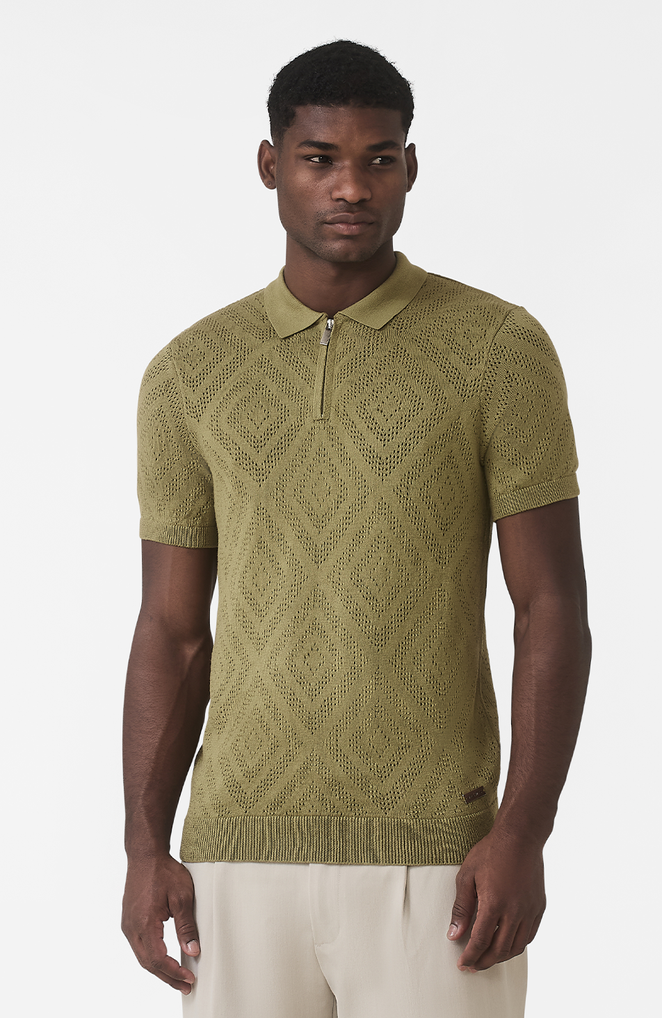 トップス bibiy. B. POLO KNIT Beams Plus Knit Half Zip Polo Shirt in Blue | SVD UK トップス