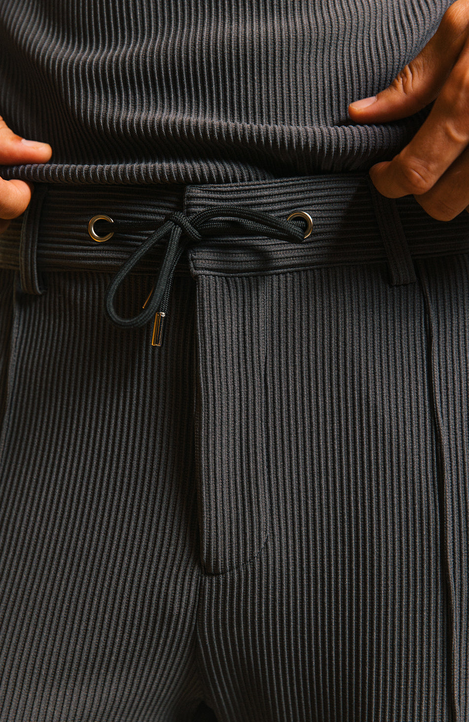 Tribeca Luxe Pleat Trousers in Slate