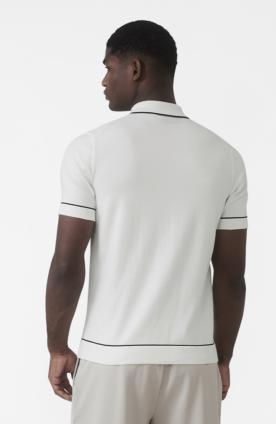 Luciano Slim Knit Shirt in White