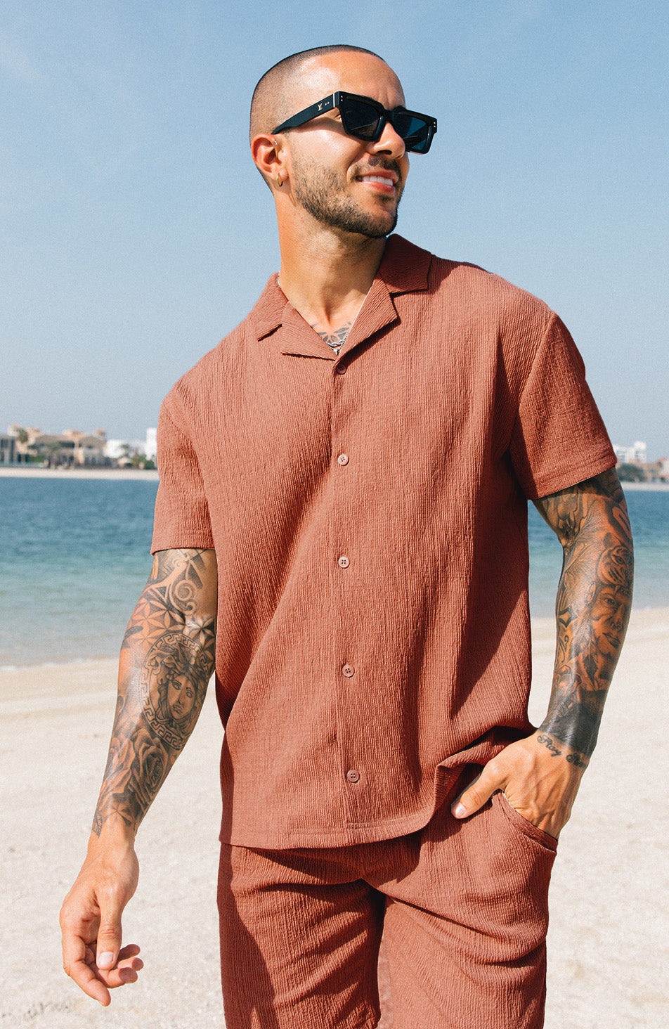 Eivissa Relaxed Fit Shirt In Rust