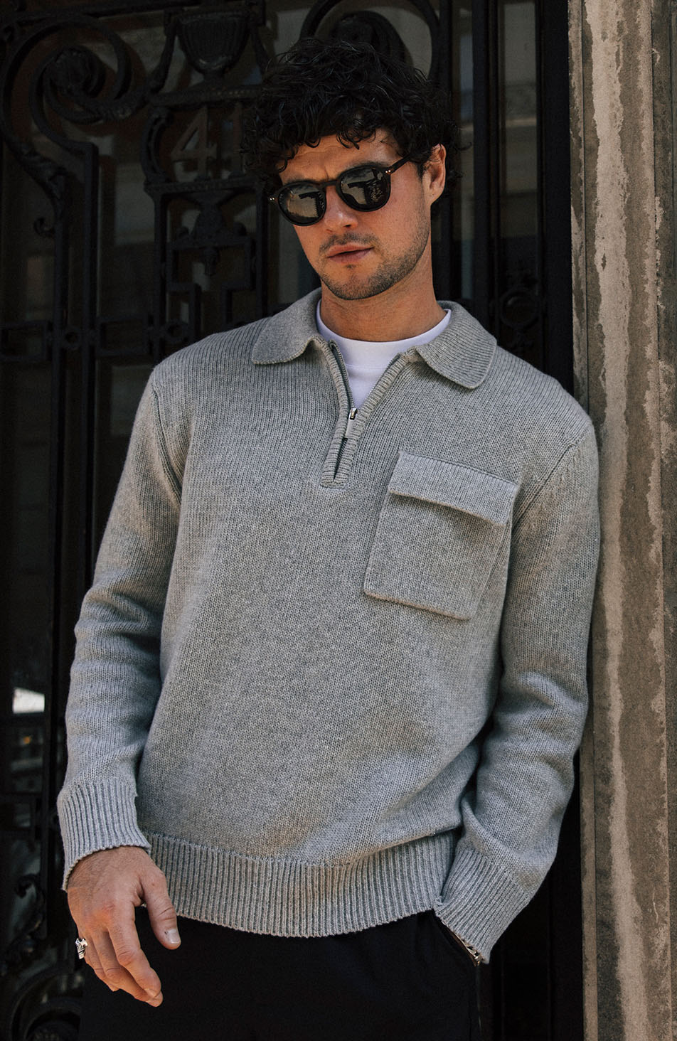 Harlem Oversized Knitted Jumper in Grey