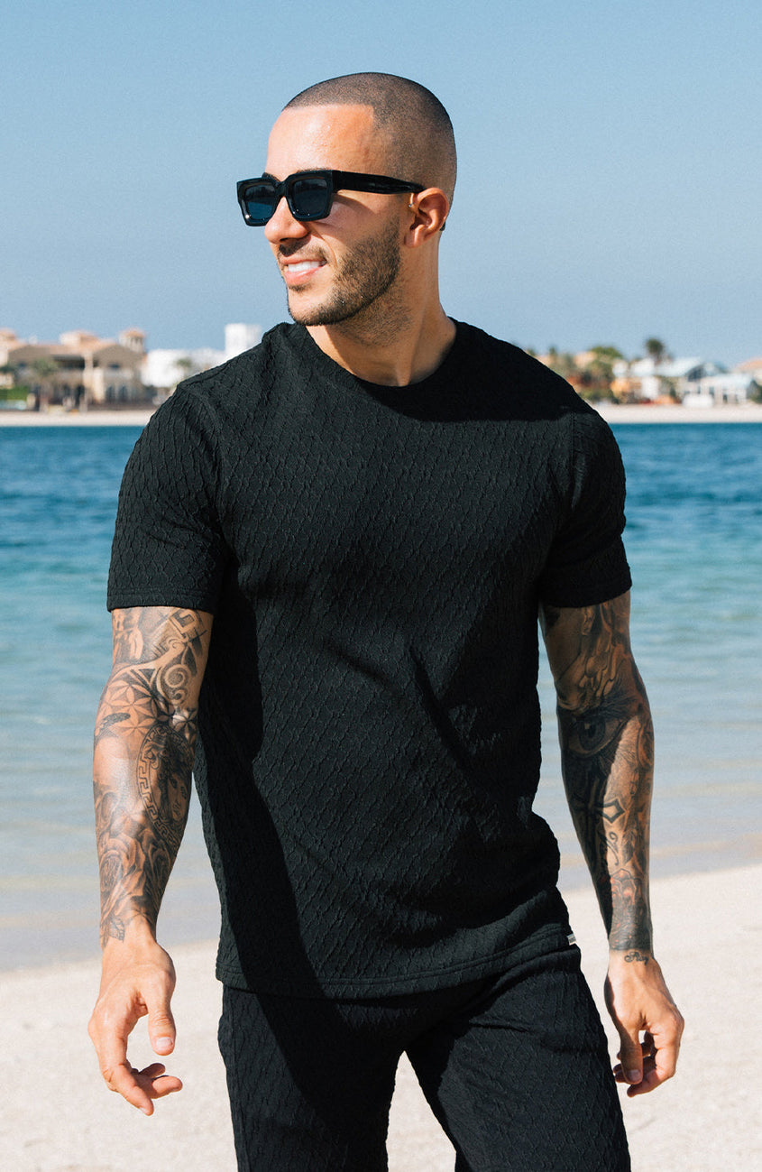 Cannes Knit Tee in Black