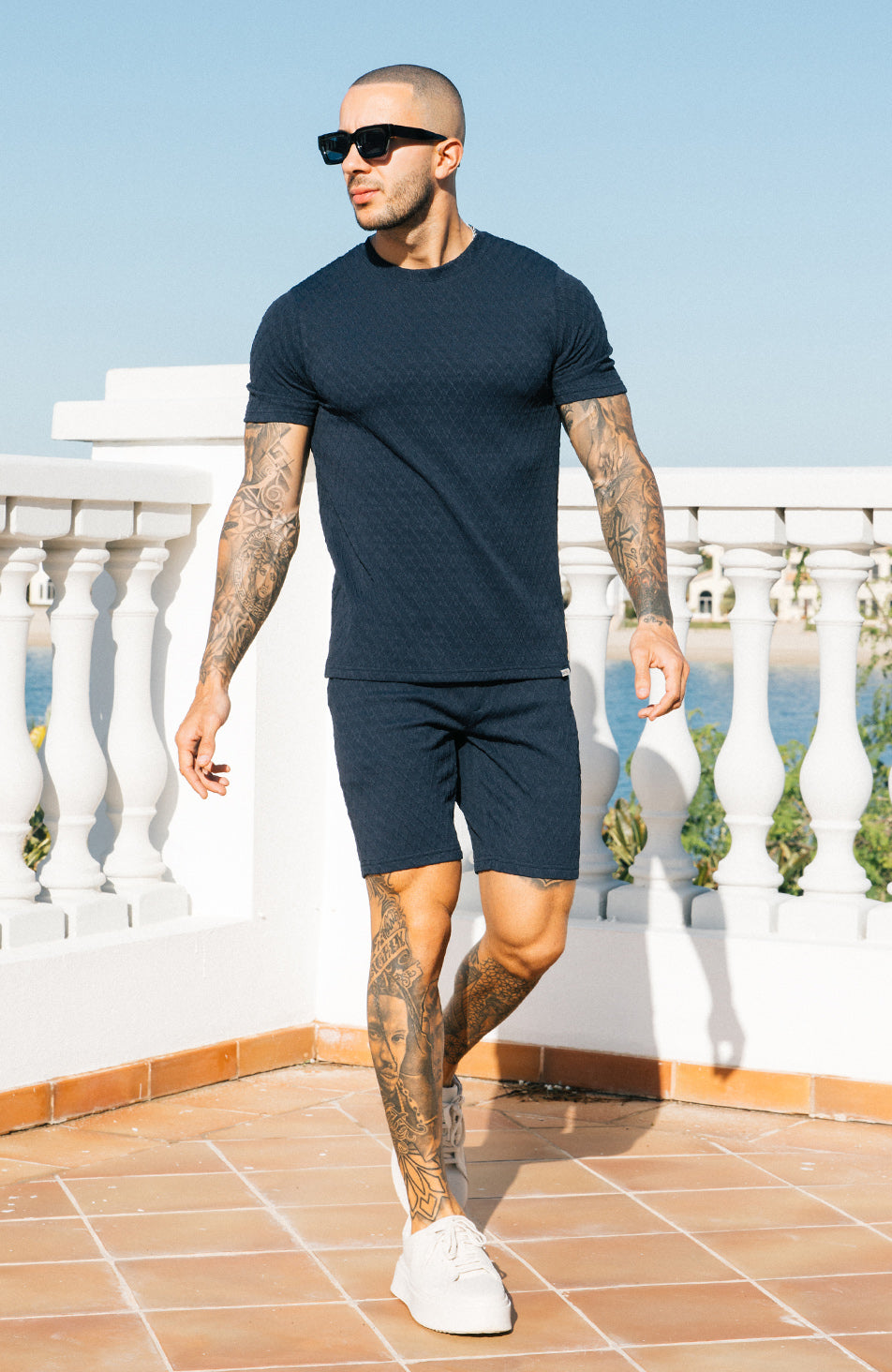 Cannes Knit Shorts in Navy