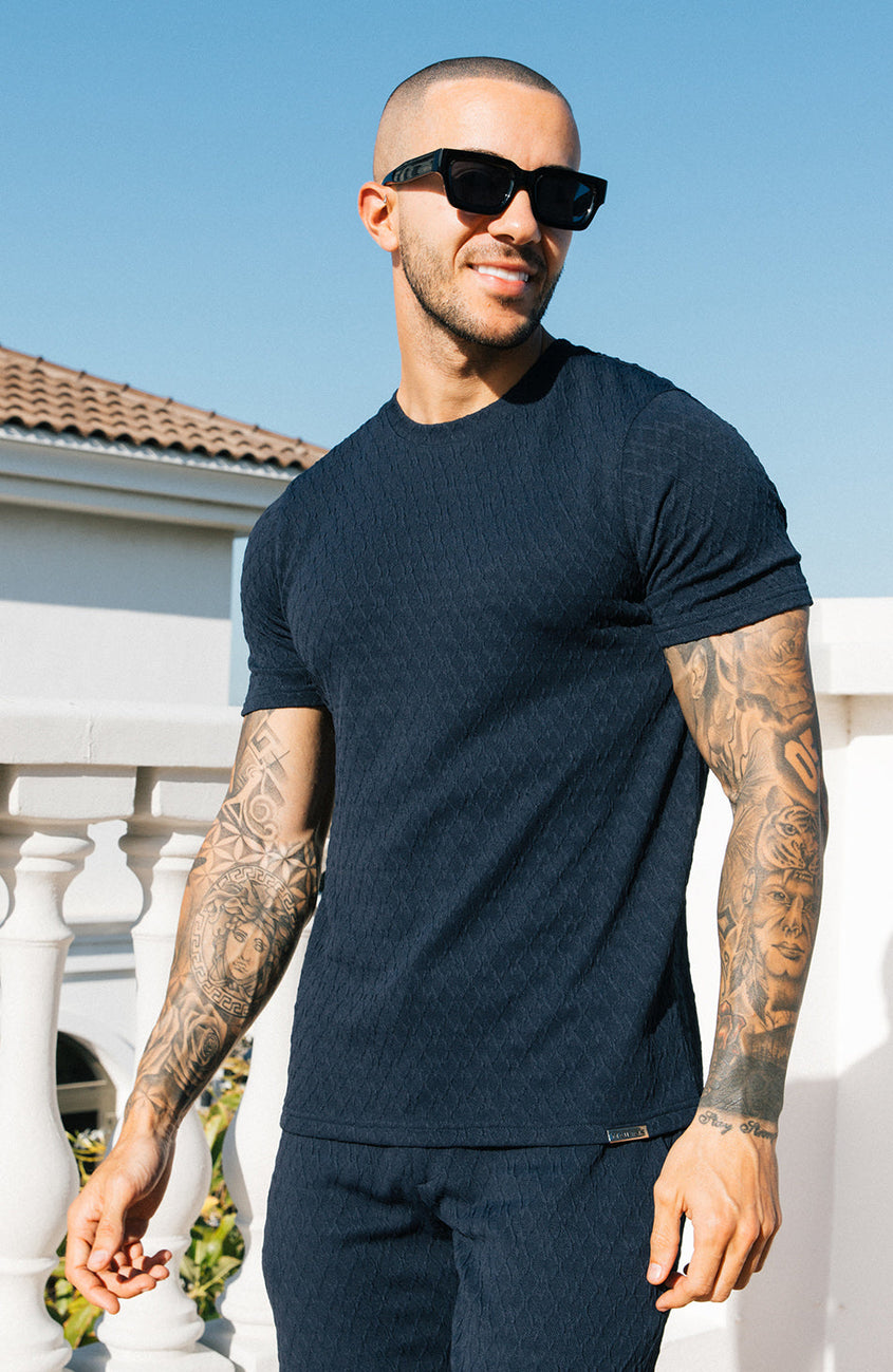 Cannes Knit Tee in Navy